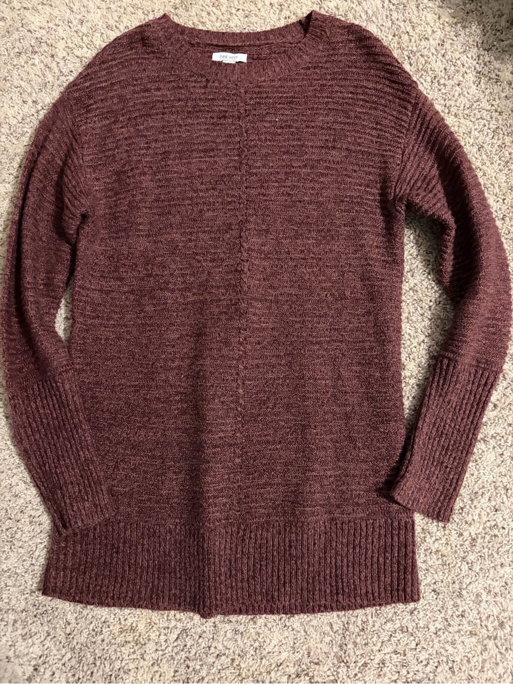 Nine West Maroon Crewneck Sweater